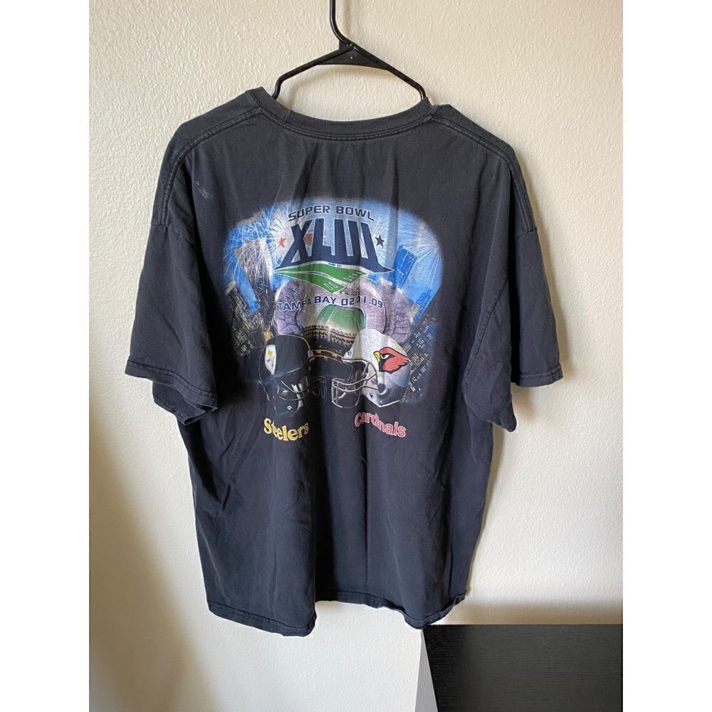 Hanes 2009 Super Bowl Tampa Bay 02.01.09 T-Shirt Size 2XL NFL Graphic Shirt